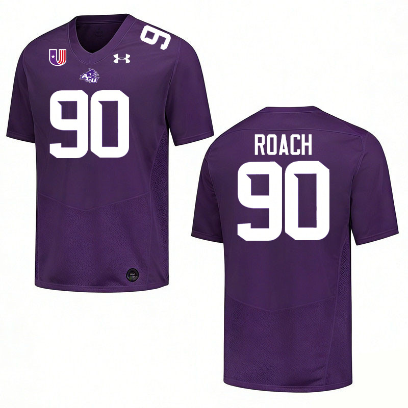 Abilene Christian Wildcats #90 Kaghen Roach College Football Jerseys,Uniforms Stitched-Purple